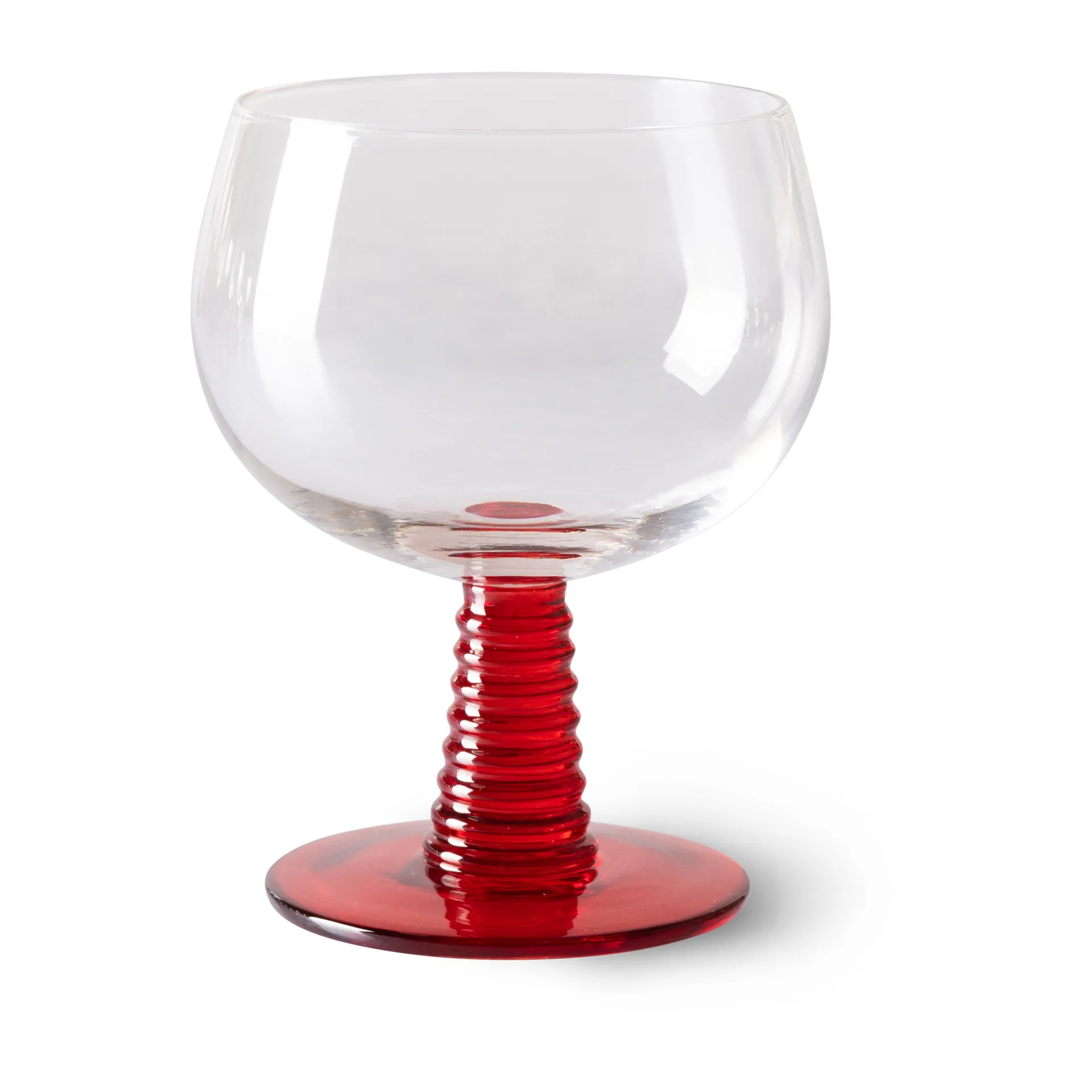 Swirl wine glass - low, Red HKliving