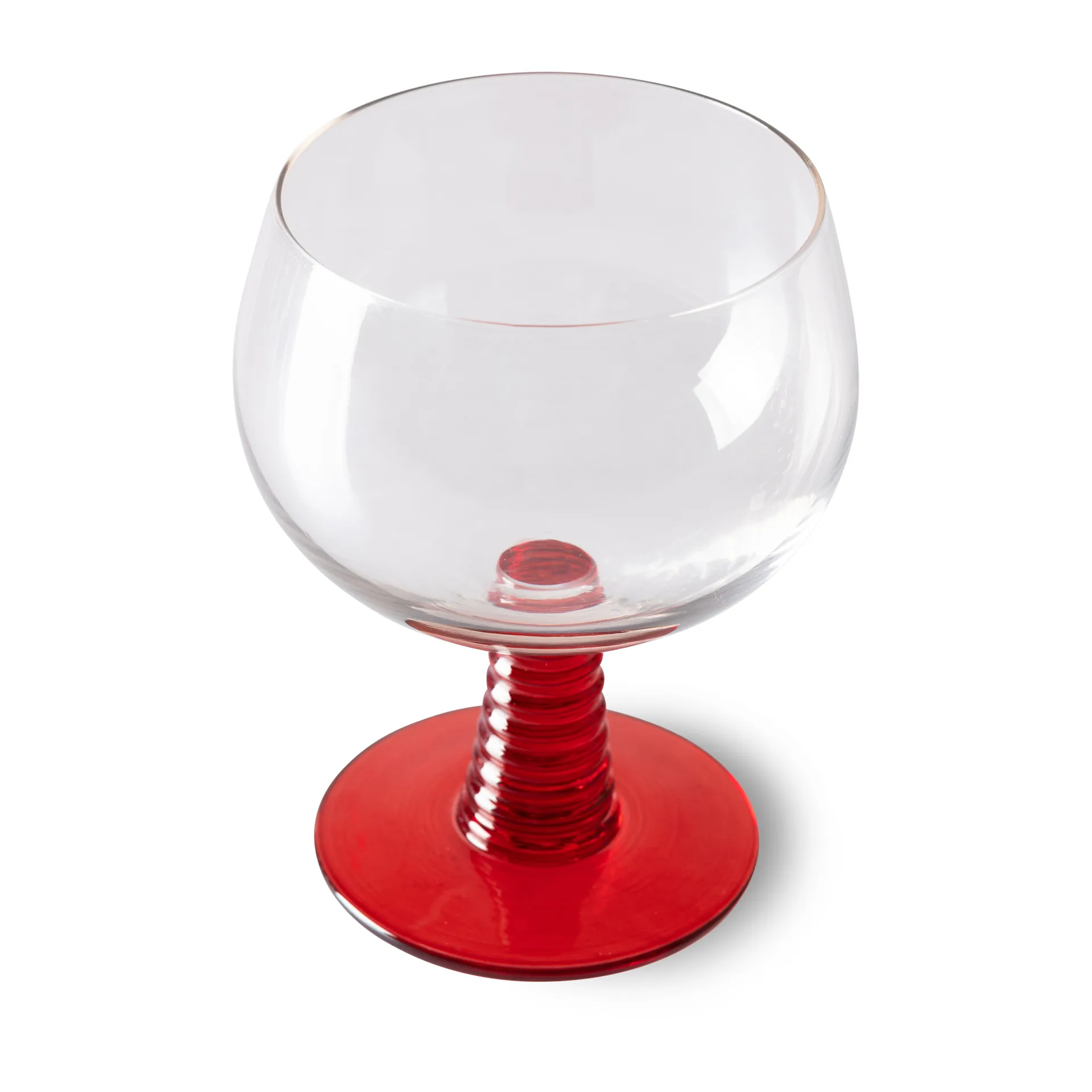 Swirl wine glass - low, Red HKliving