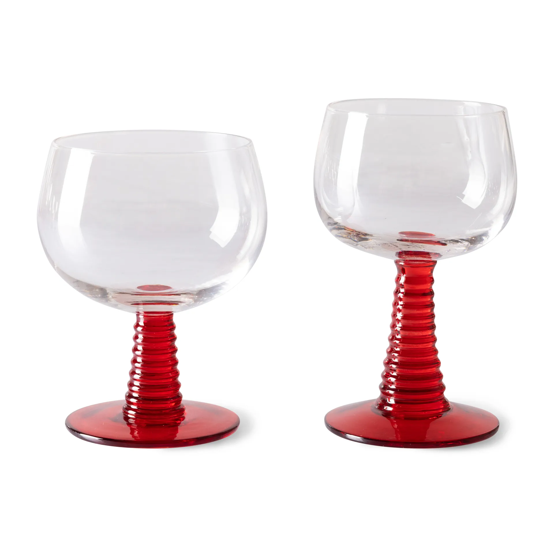Swirl wine glass - low, Red HKliving