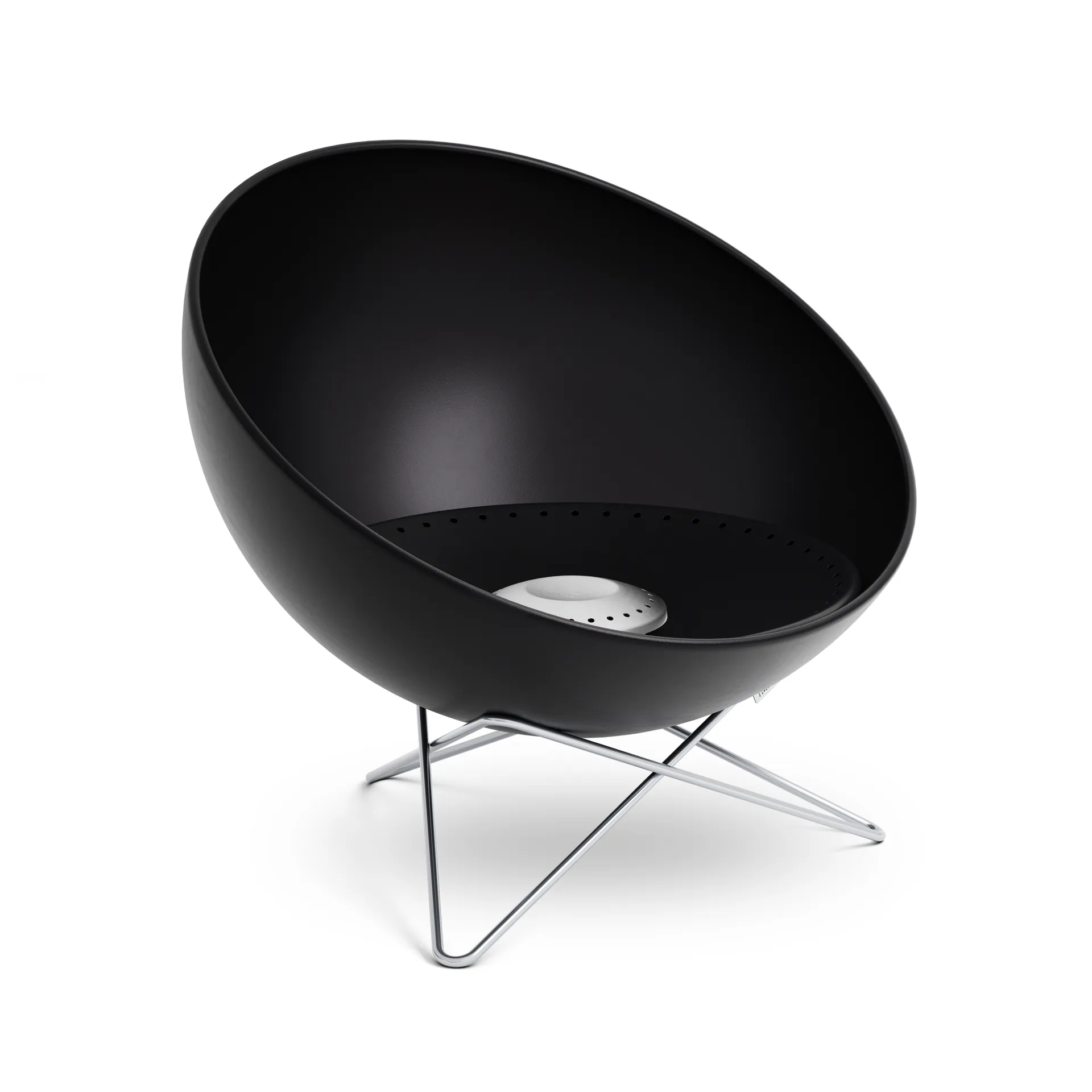 BOWL 57 fireplace, Black-silver, star base Höfats