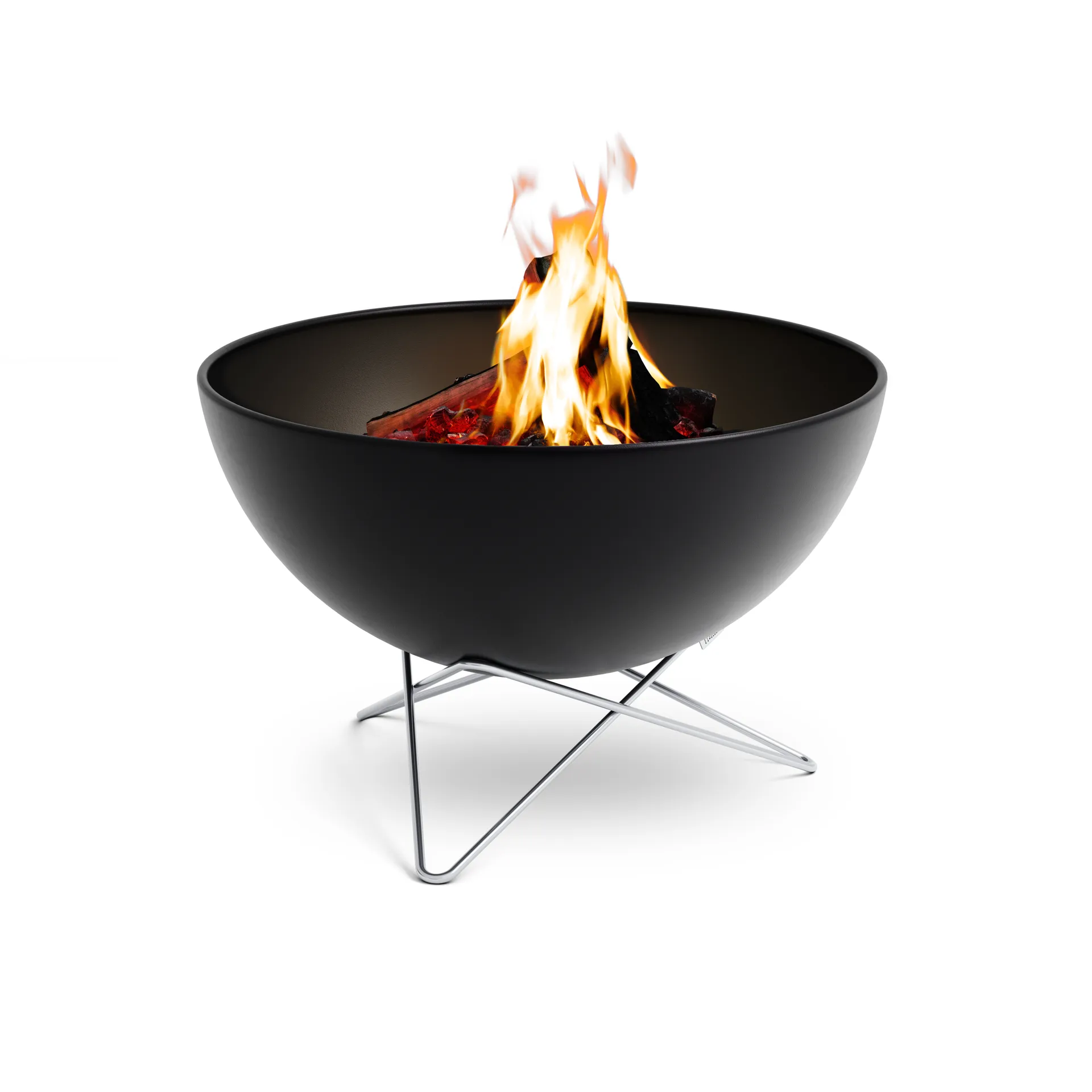 BOWL 57 fireplace, Black-silver, star base Höfats