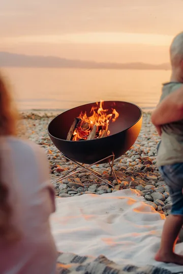 BOWL 57 fireplace - Black-silver, star base - Höfats