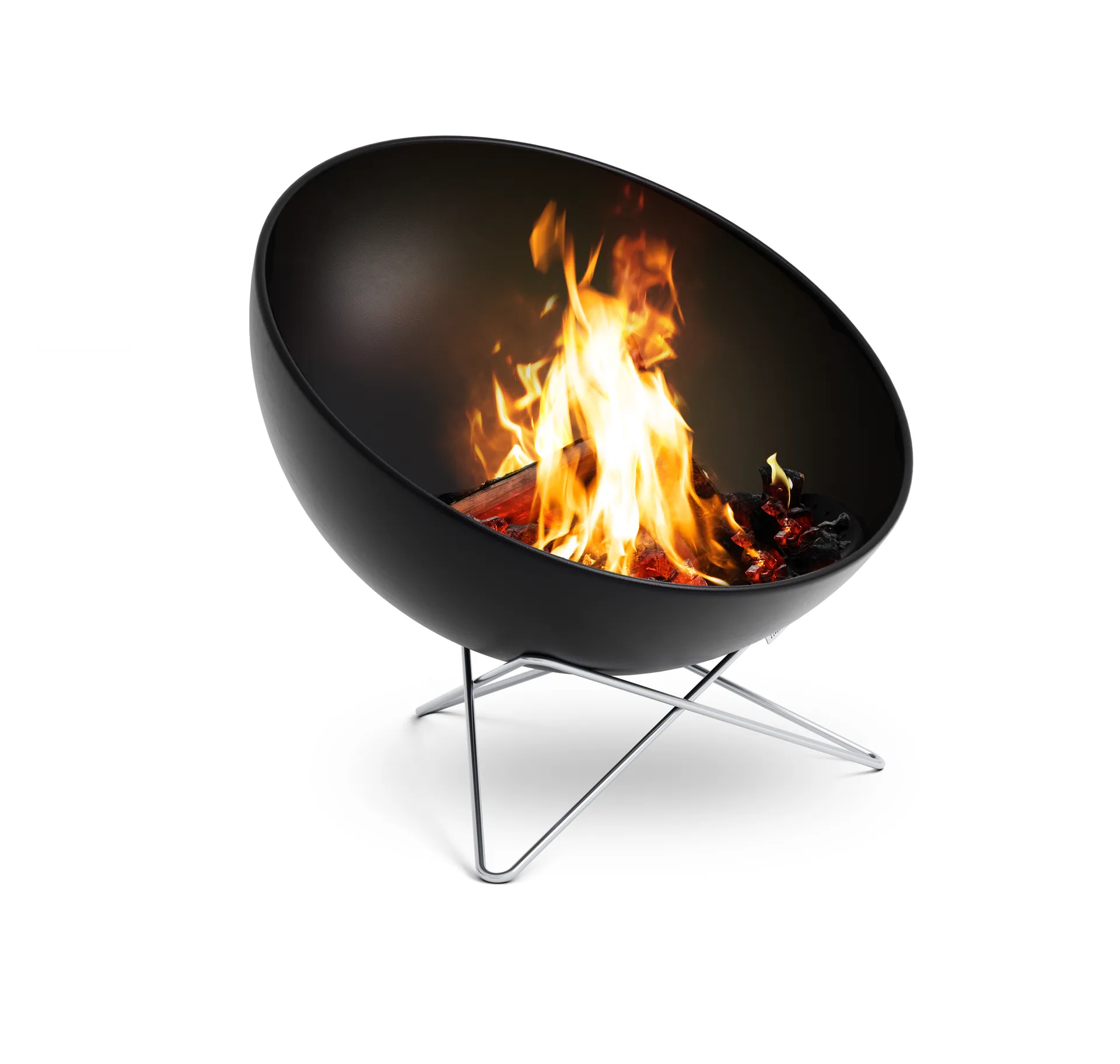 BOWL 70 fire pit, Black-silver, star base Höfats