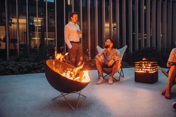 BOWL 70 fire pit - Black-silver, star base - Höfats
