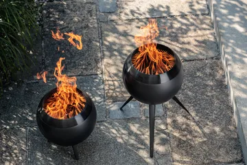 MOON 45 fireplace - All black, low base - Höfats