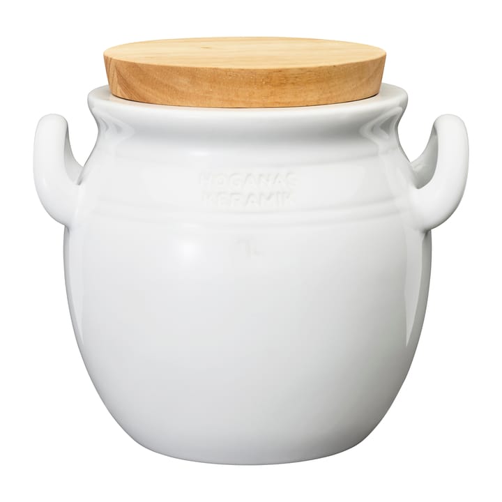 Höganäs Ceramic jar 1 l - White - Höganäs Keramik