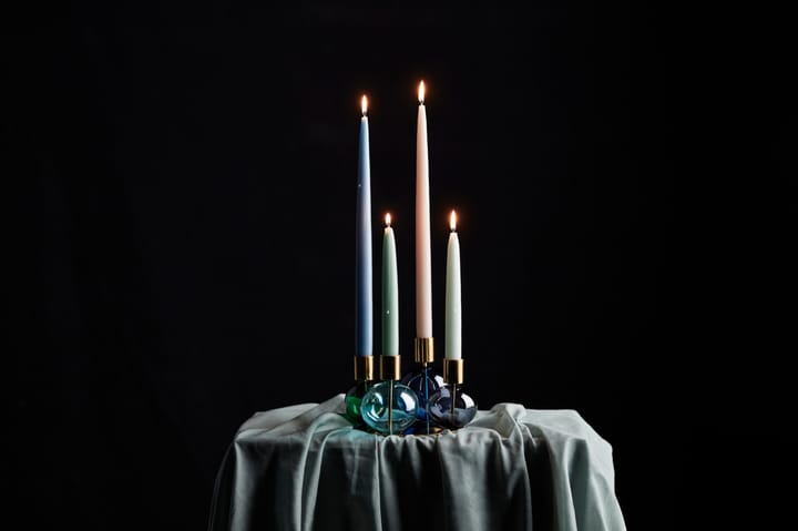 Bubble 4-arm candlestick Ø17.5x12 cm, Blue-green-smoke Holmegaard