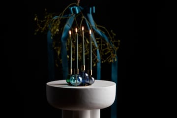 Bubble 4-arm candlestick Ø17.5x12 cm - Blue-green-smoke - Holmegaard