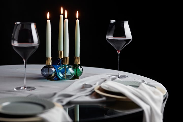 Bubble 4-arm candlestick Ø17.5x12 cm, Blue-green-smoke Holmegaard
