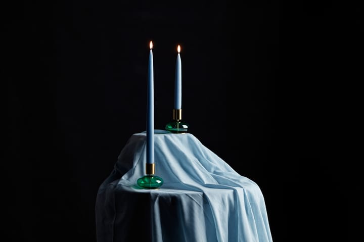 Bubble candle holder 8 cm, Green Holmegaard