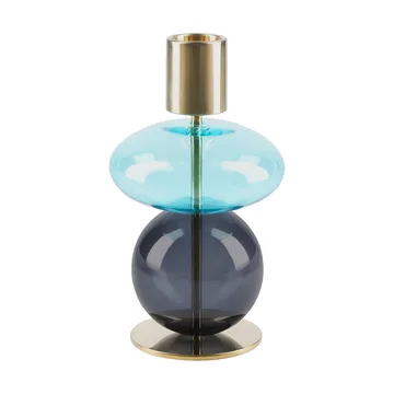 Bubble candleholder 14 cm - Blue-smoke - Holmegaard