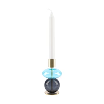 Bubble candleholder 14 cm - Blue-smoke - Holmegaard