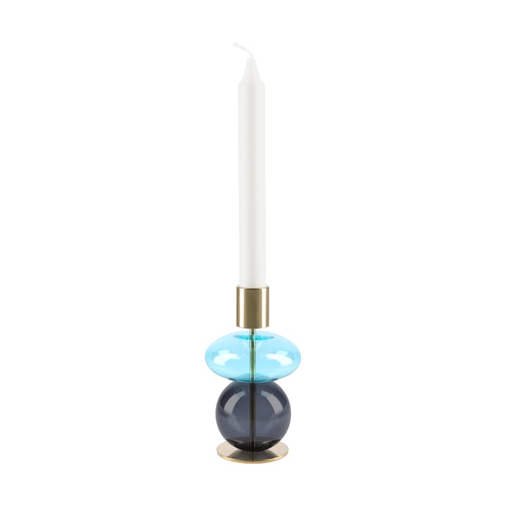 Bubble candleholder 14 cm, Blue-smoke Holmegaard