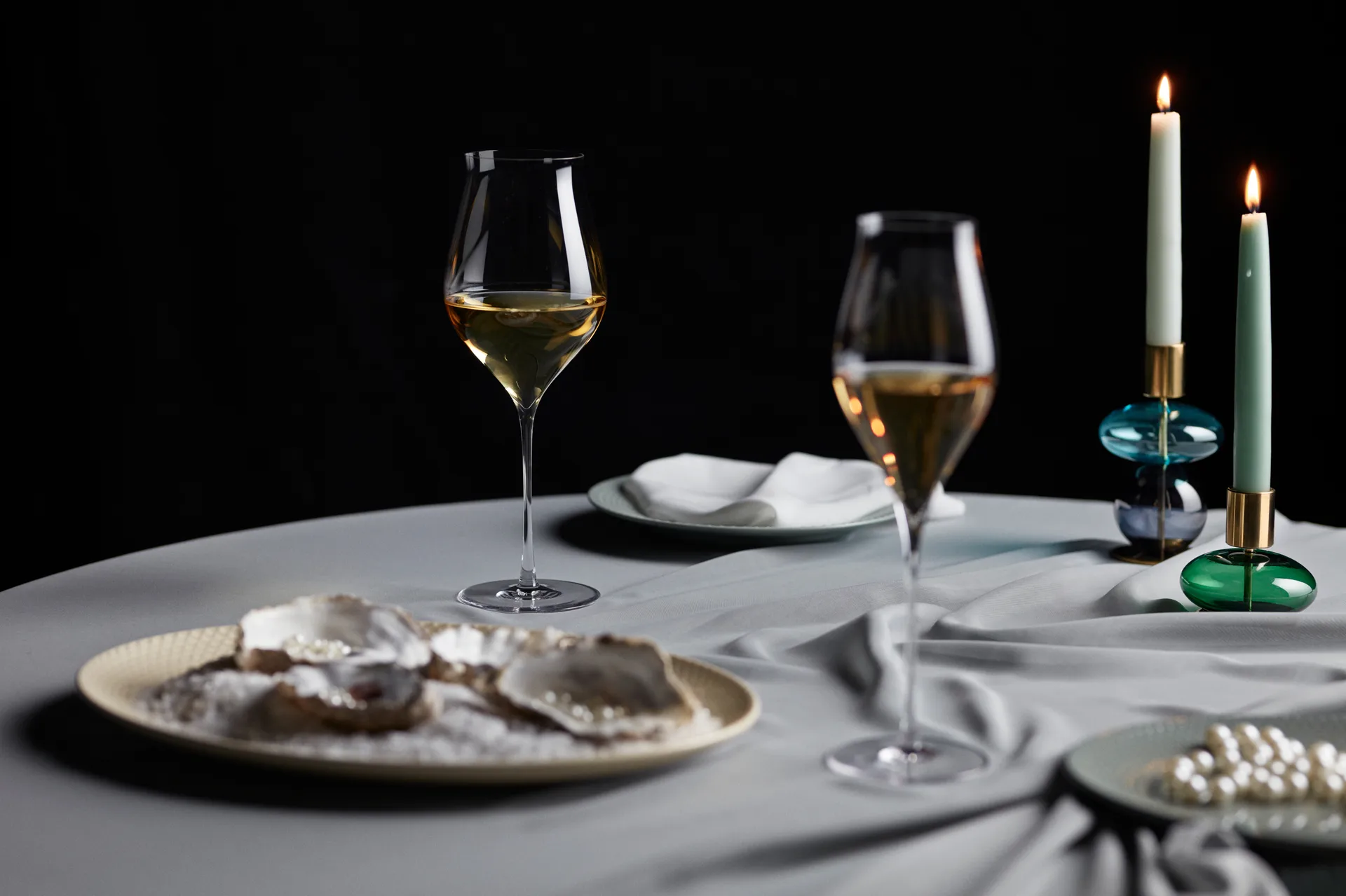 Bubble candleholder 14 cm, Blue-smoke Holmegaard