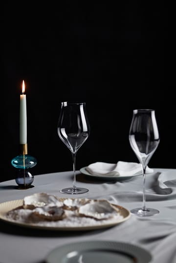 Bubble candleholder 14 cm - Blue-smoke - Holmegaard