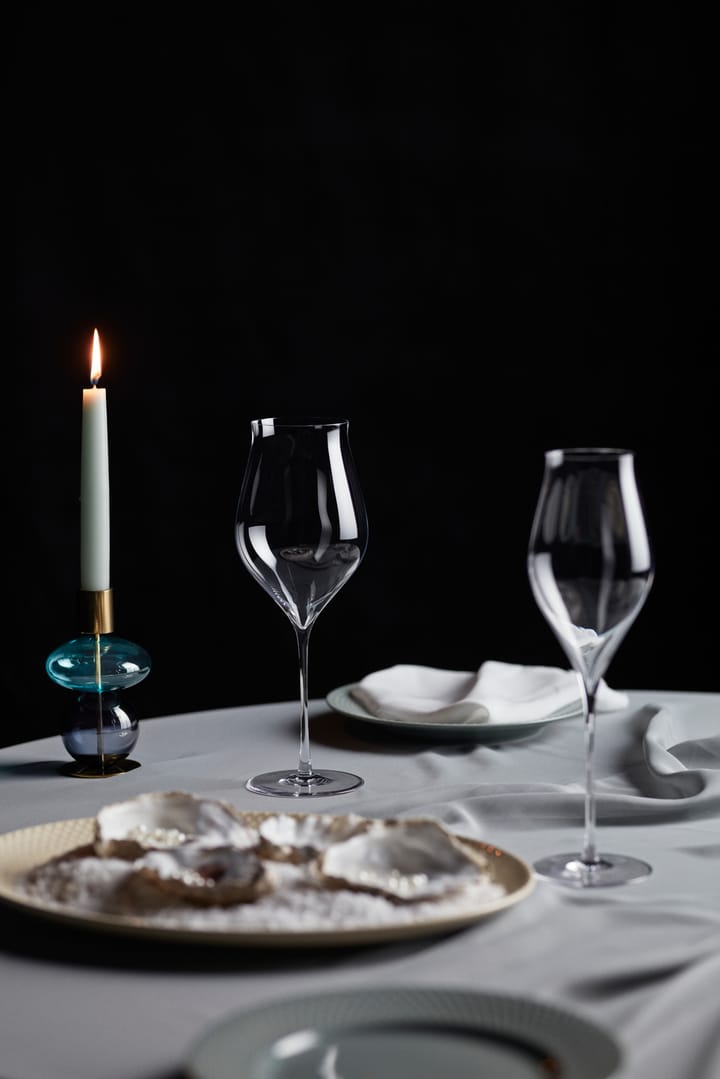 Bubble candleholder 14 cm, Blue-smoke Holmegaard