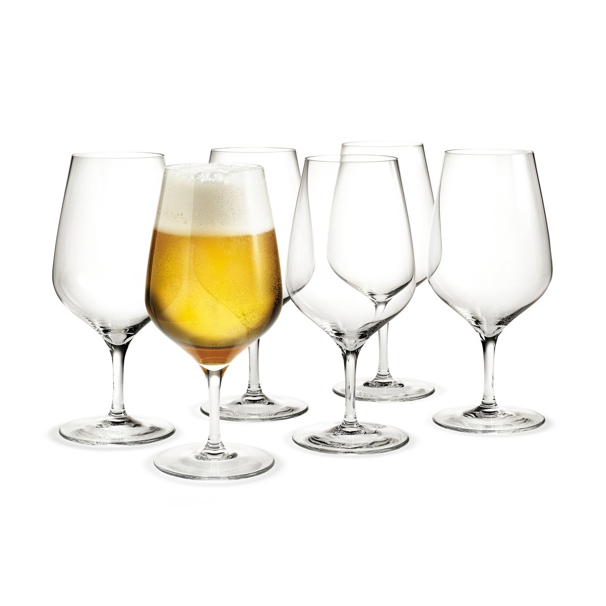 Holmegaard Cabernet beer glass 64 cl 6 pack Clear | Scandinavian Design | Beer glasses | Transparent