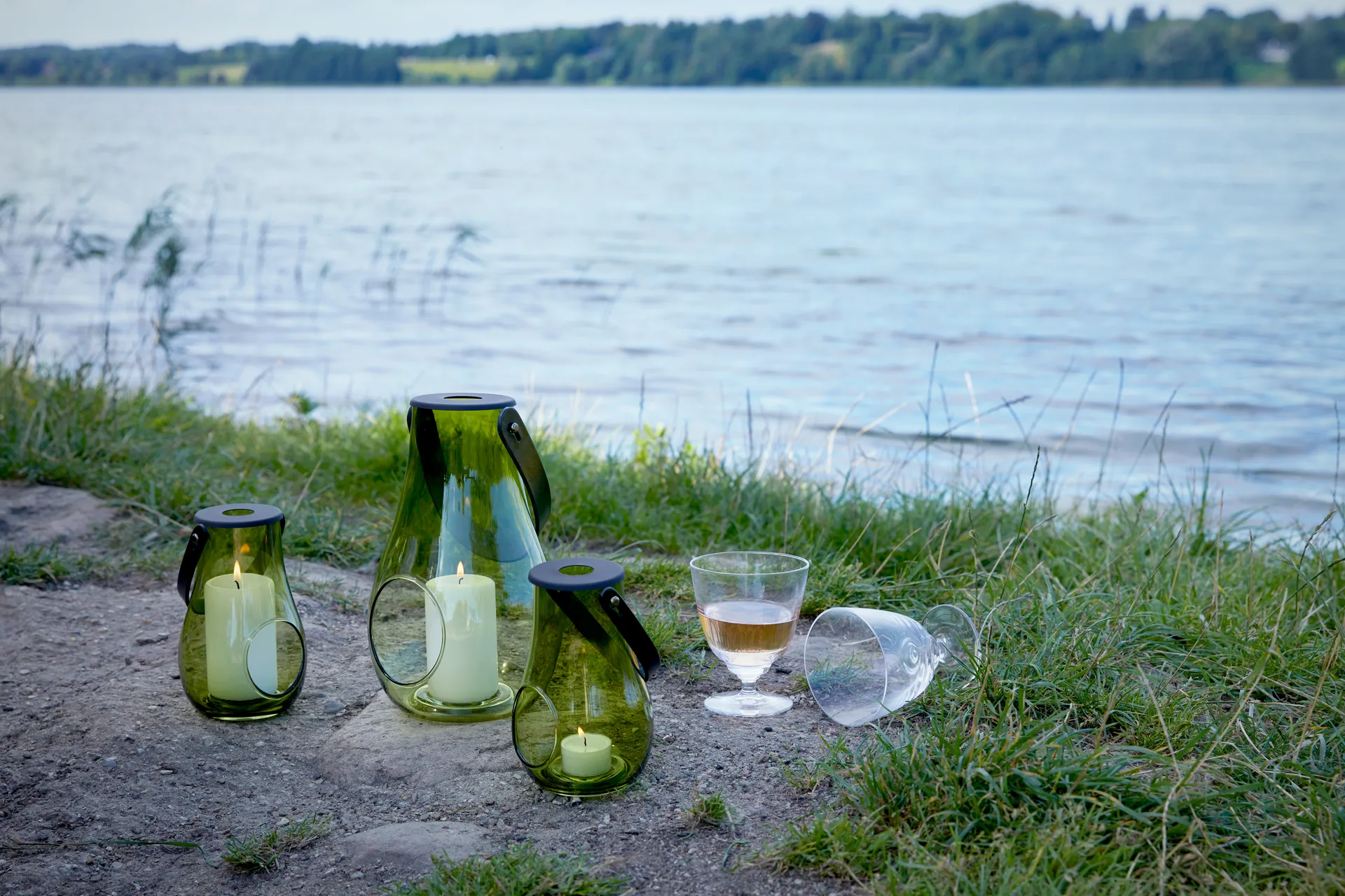 Design With Light lantern olive green, 16.5 cm Holmegaard