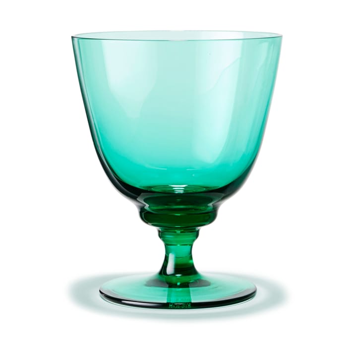 Flow glass on base 35 cl - Emerald green - Holmegaard