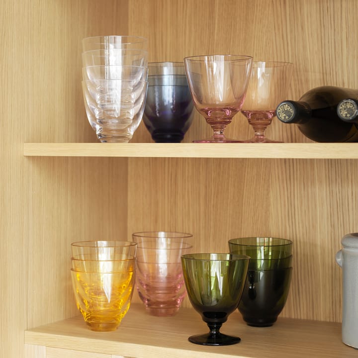 Flow glass on base 35 cl, pink Holmegaard