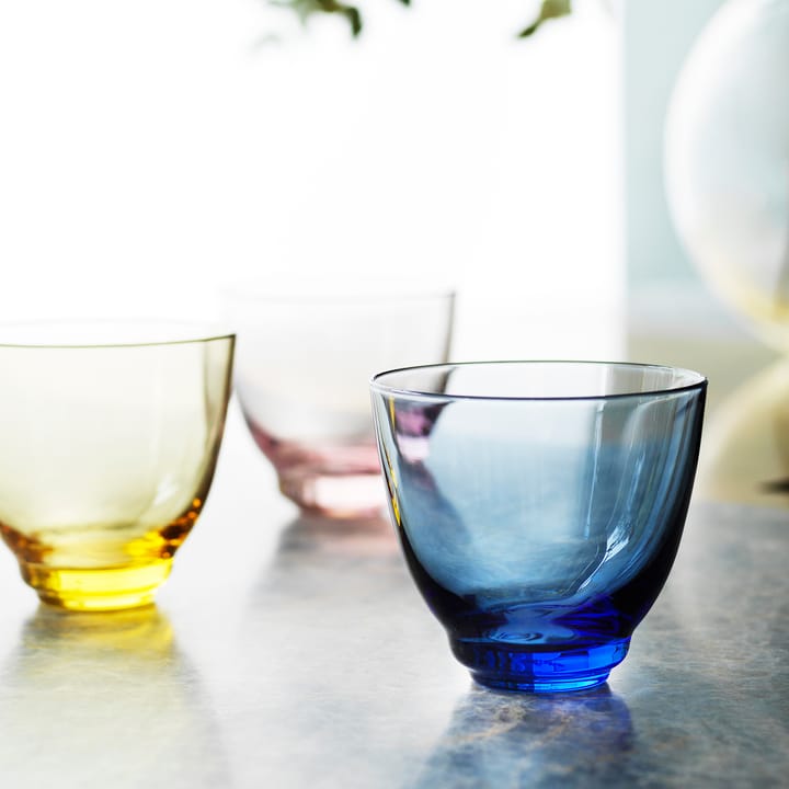 Flow water glass 35 cl, blue Holmegaard