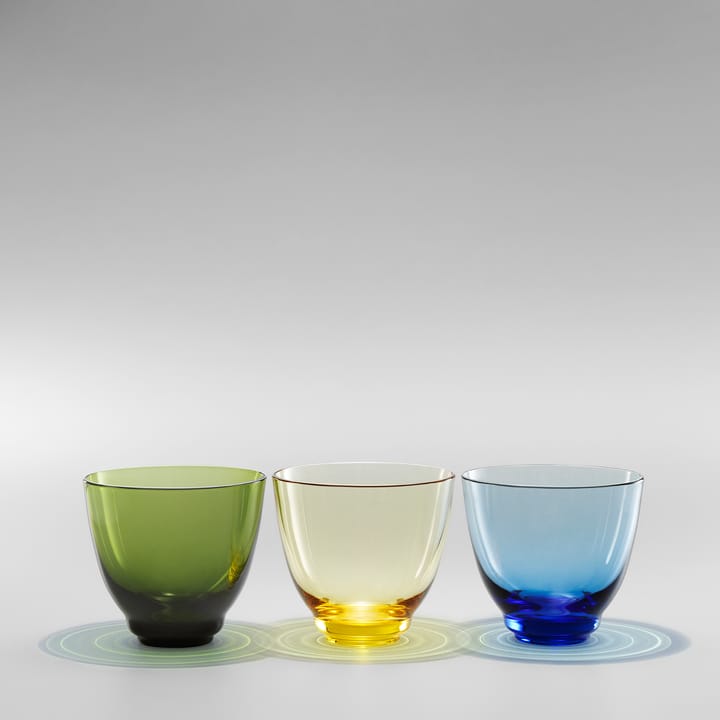 Flow water glass 35 cl, olive green Holmegaard