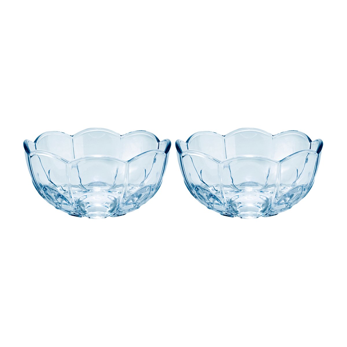 Holmegaard Lily bowl o13 cm 2-pack Blue iris | Scandinavian Design | Breakfast bowls | Blue