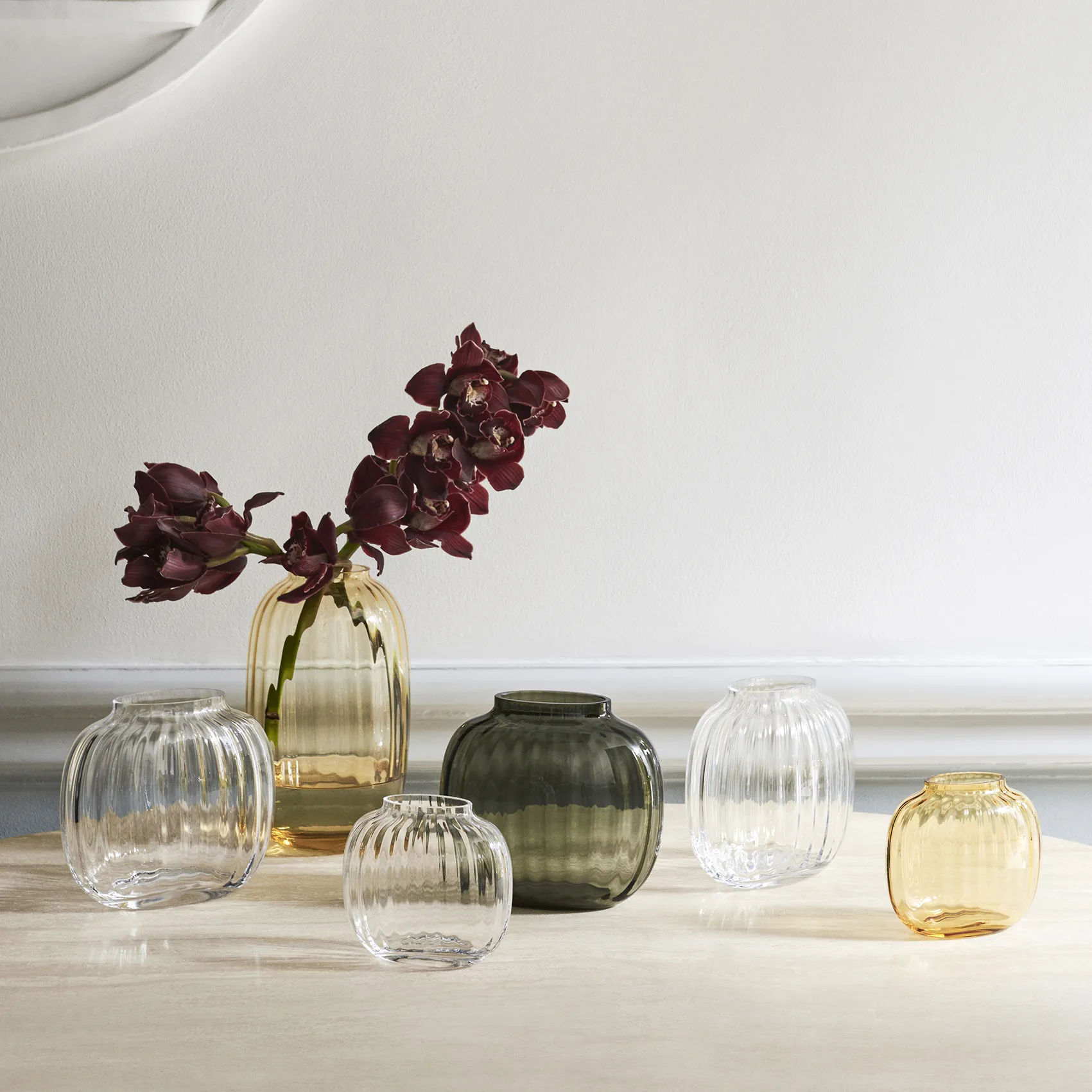 Primula vase, Amber, ovale Holmegaard