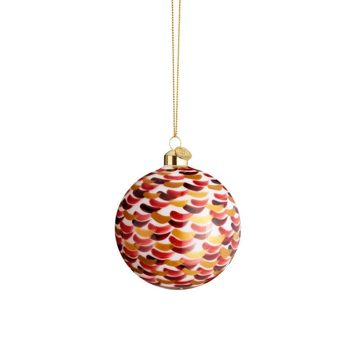 Souvenir Christmas bauble brush stroke Ø8 cm - red - Holmegaard