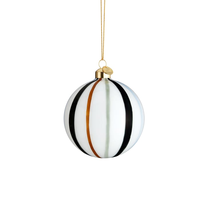 Souvenir Christmas bauble stripes Ø8 cm, green Holmegaard