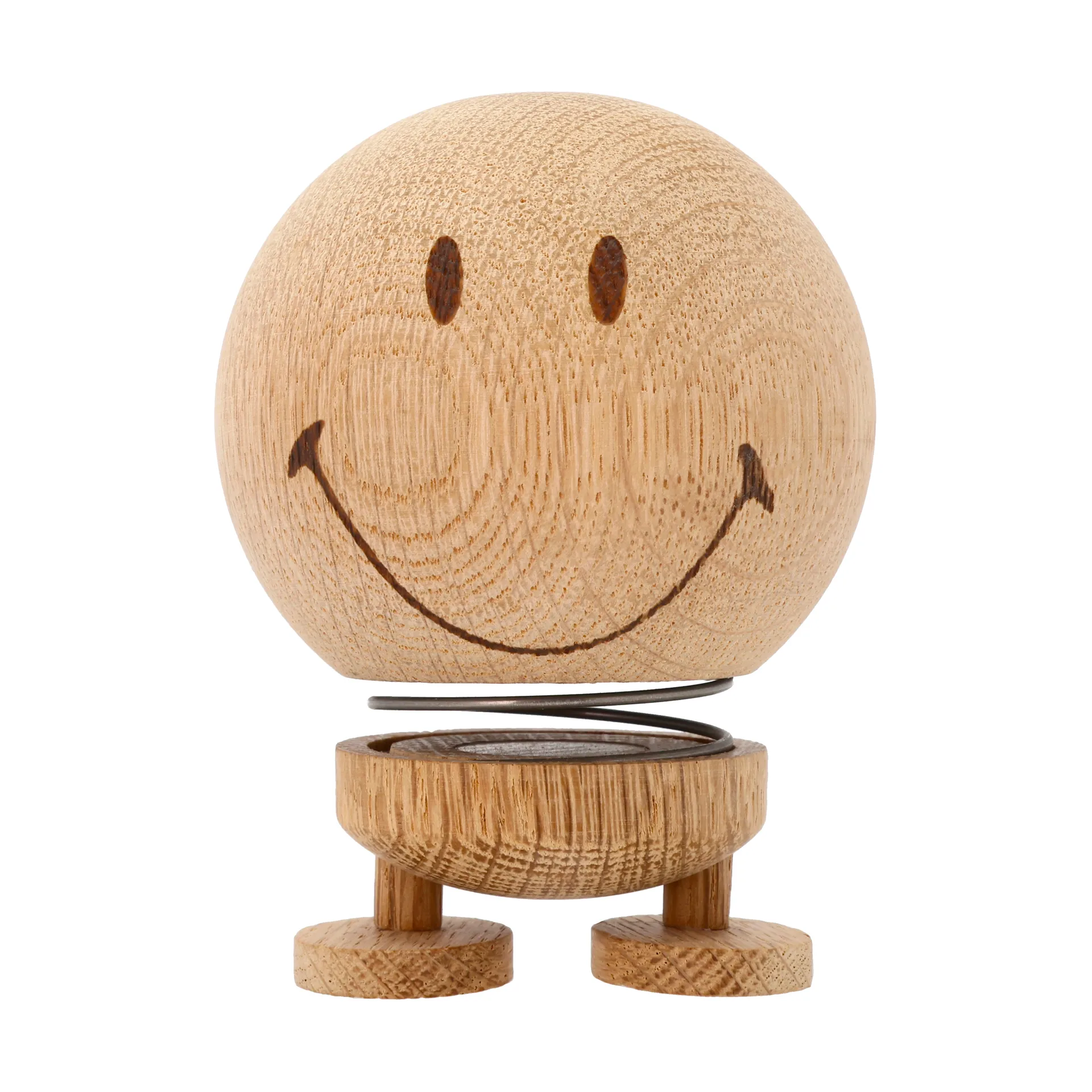 Hoptimist Smiley M figure, Raw oak Hoptimist