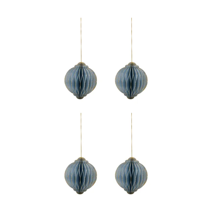 Alsta Christmas hanging 4-pack - Light blue, Ø10 cm - House Doctor