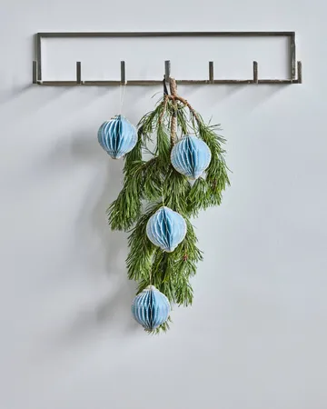 Alsta Christmas hanging 4-pack - Light blue, Ø10 cm - House Doctor