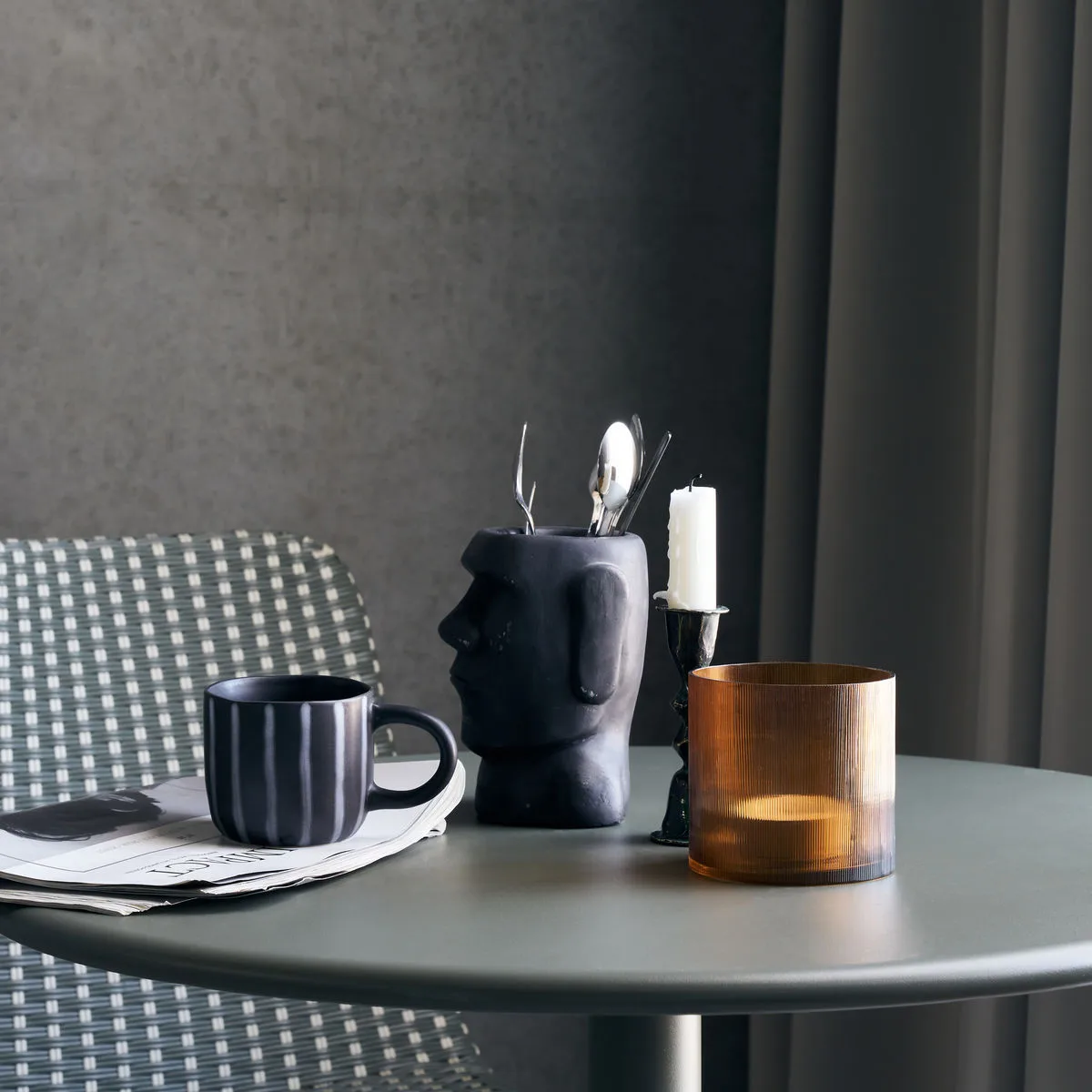 Amka tea light holder Ø10 cm, Amber House Doctor