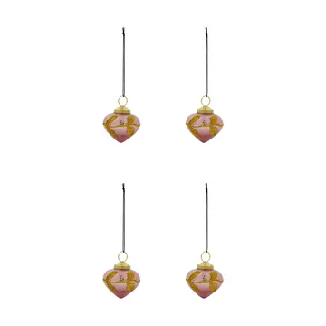 Amore Christmas hanging ornament 4-pack - Pink - House Doctor