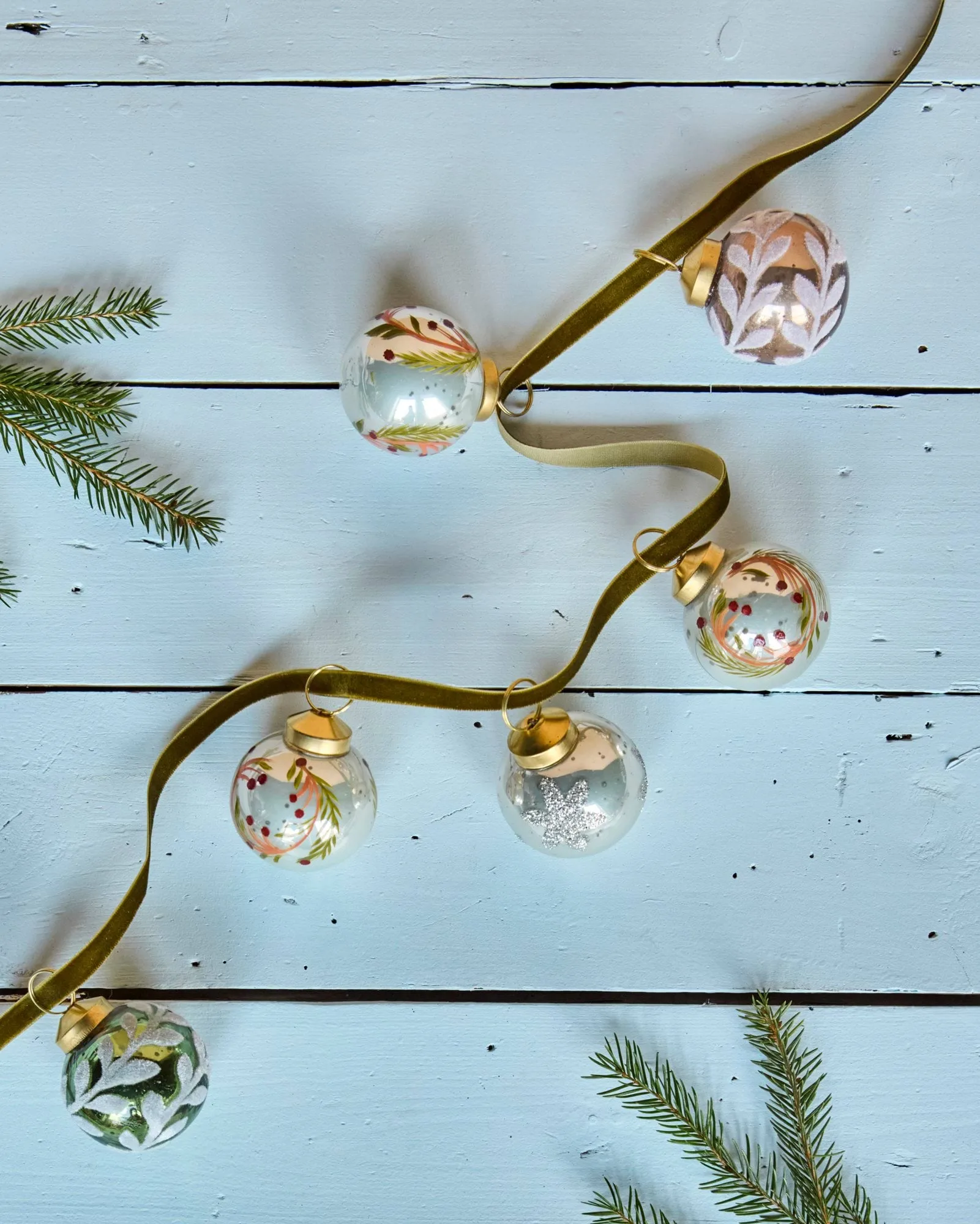Antico Christmas bauble 4-pack, Light blue House Doctor