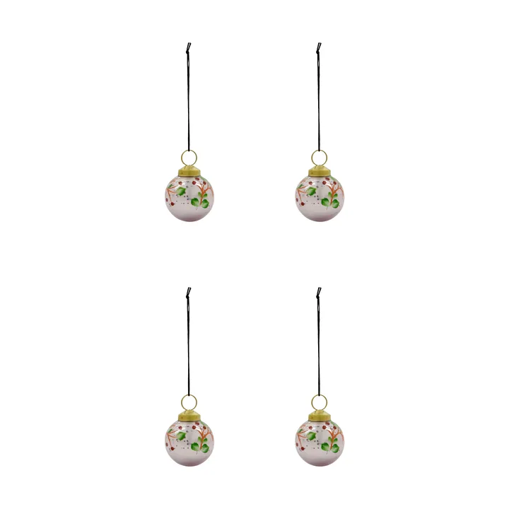Antico Christmas bauble 4-pack - Pink - House Doctor