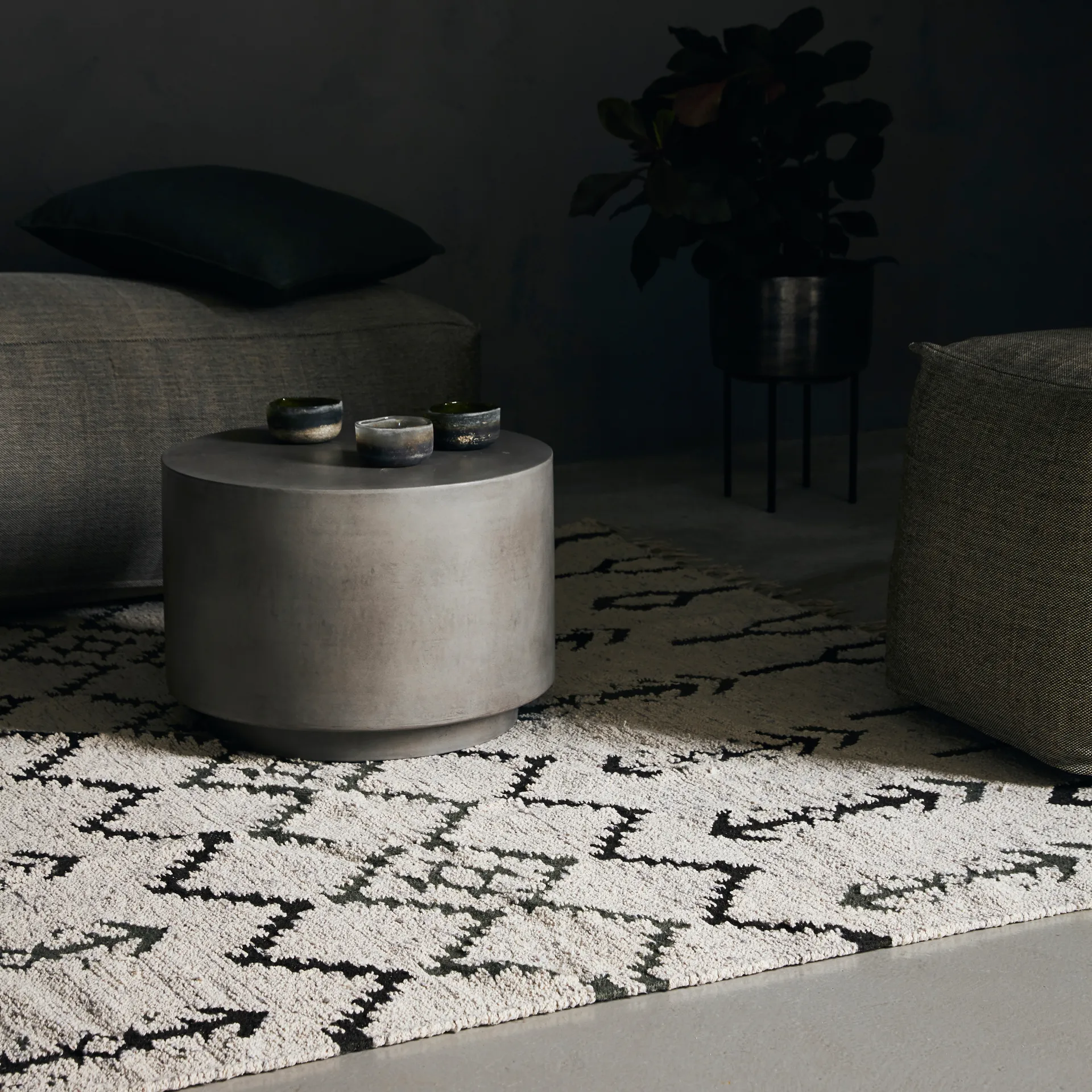 Arte rug 180x180 cm, Off-white House Doctor