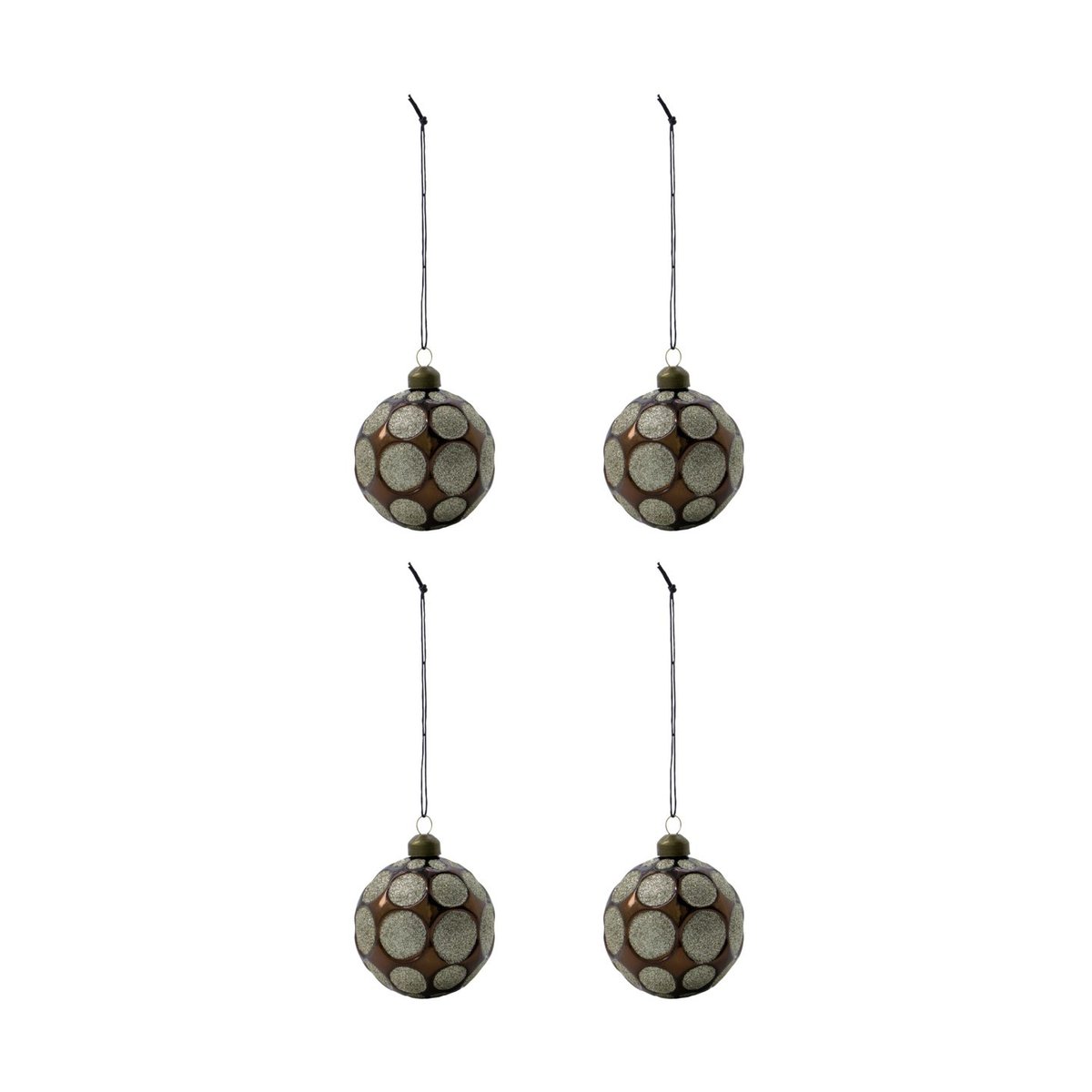 House Doctor Auro Christmas ornament o8 cm 4-pack Brown
