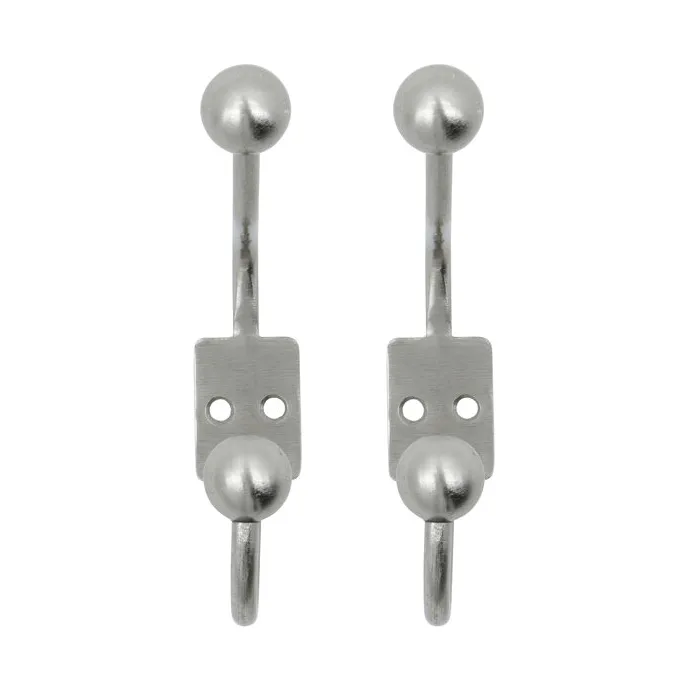 Ball hook 2-pack, Silver finish, Ø7x13 cm House Doctor