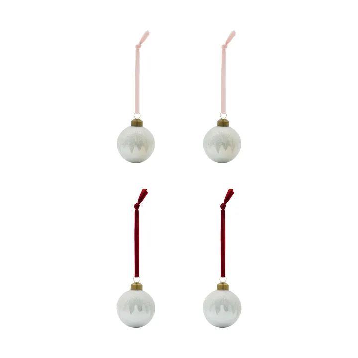 Bano Christmas bauble 4-pack - Silver - House Doctor