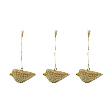 Bird Easter hanging decoration 3-pack - Yellow - House Doctor