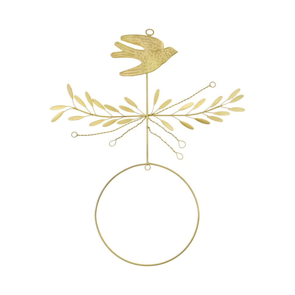 House Doctor Bird Mobile Brass