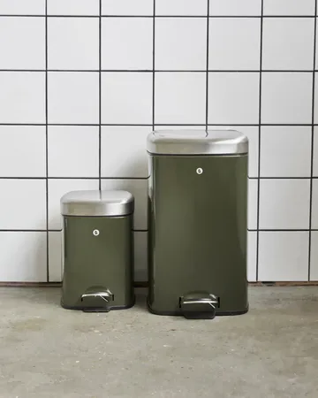 Black waste bin - Deep green, 20.5x27.5x29.5 cm - House Doctor