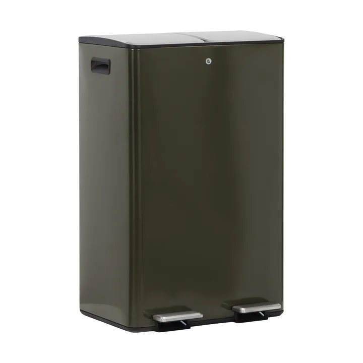 Black waste bin - Deep green, 46x35.5x71 cm - House Doctor