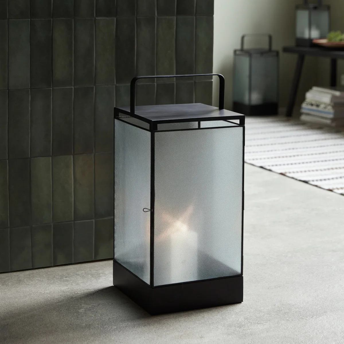 Blaze lantern 50 cm, Black antique House Doctor