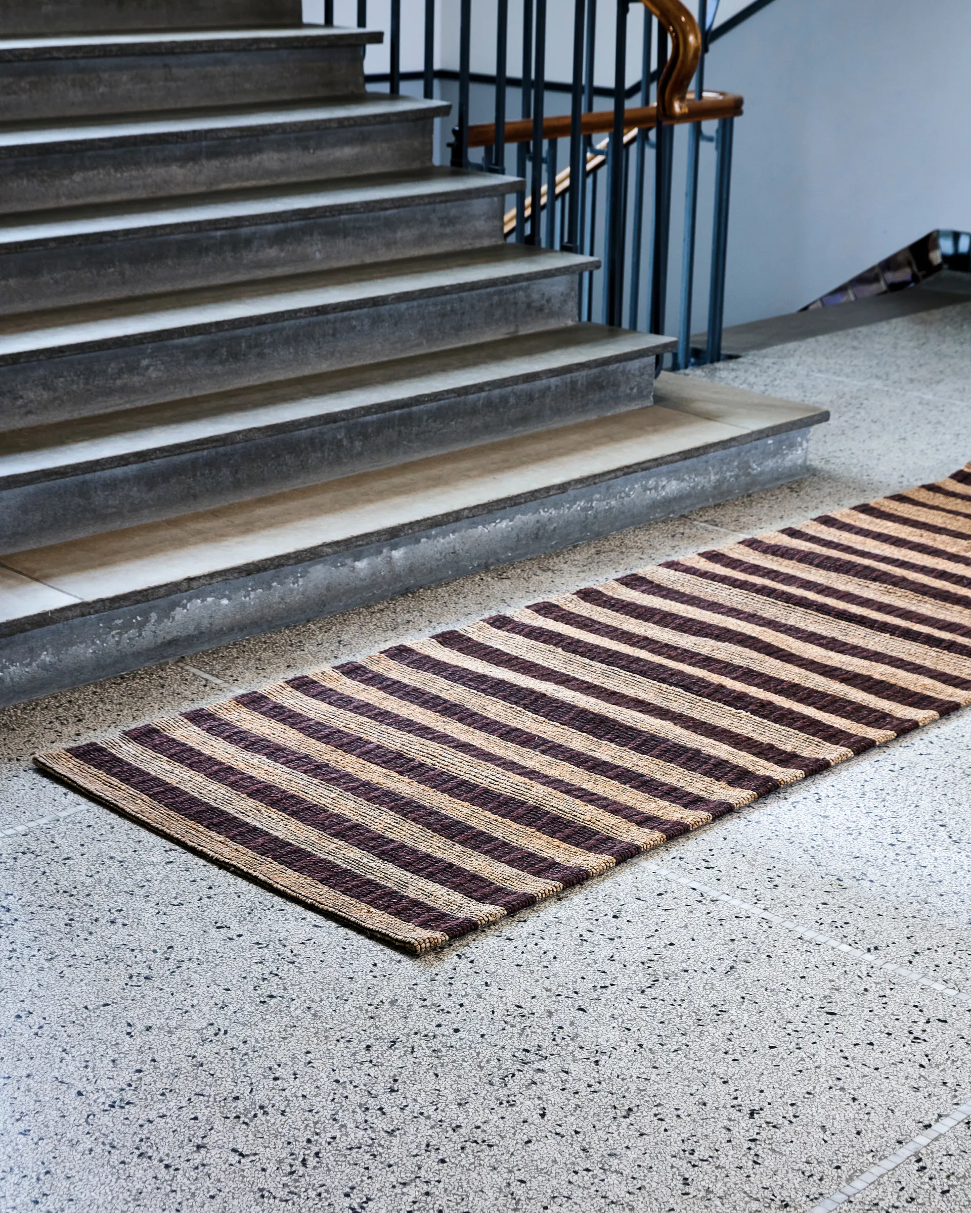 Block rug brown-natural, 90x300 cm House Doctor