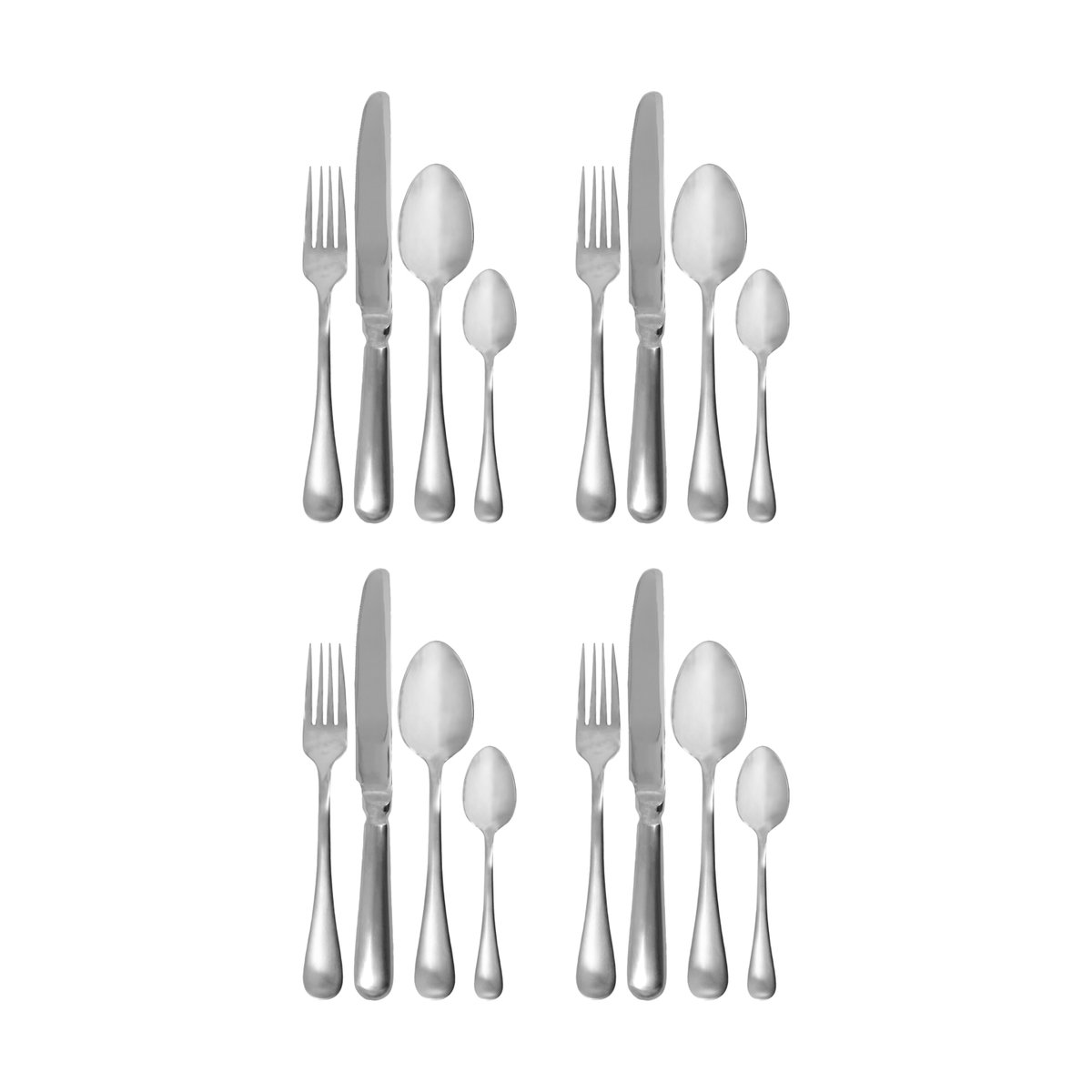 House Doctor Brush cutlery set 16 pieces Silver finish
