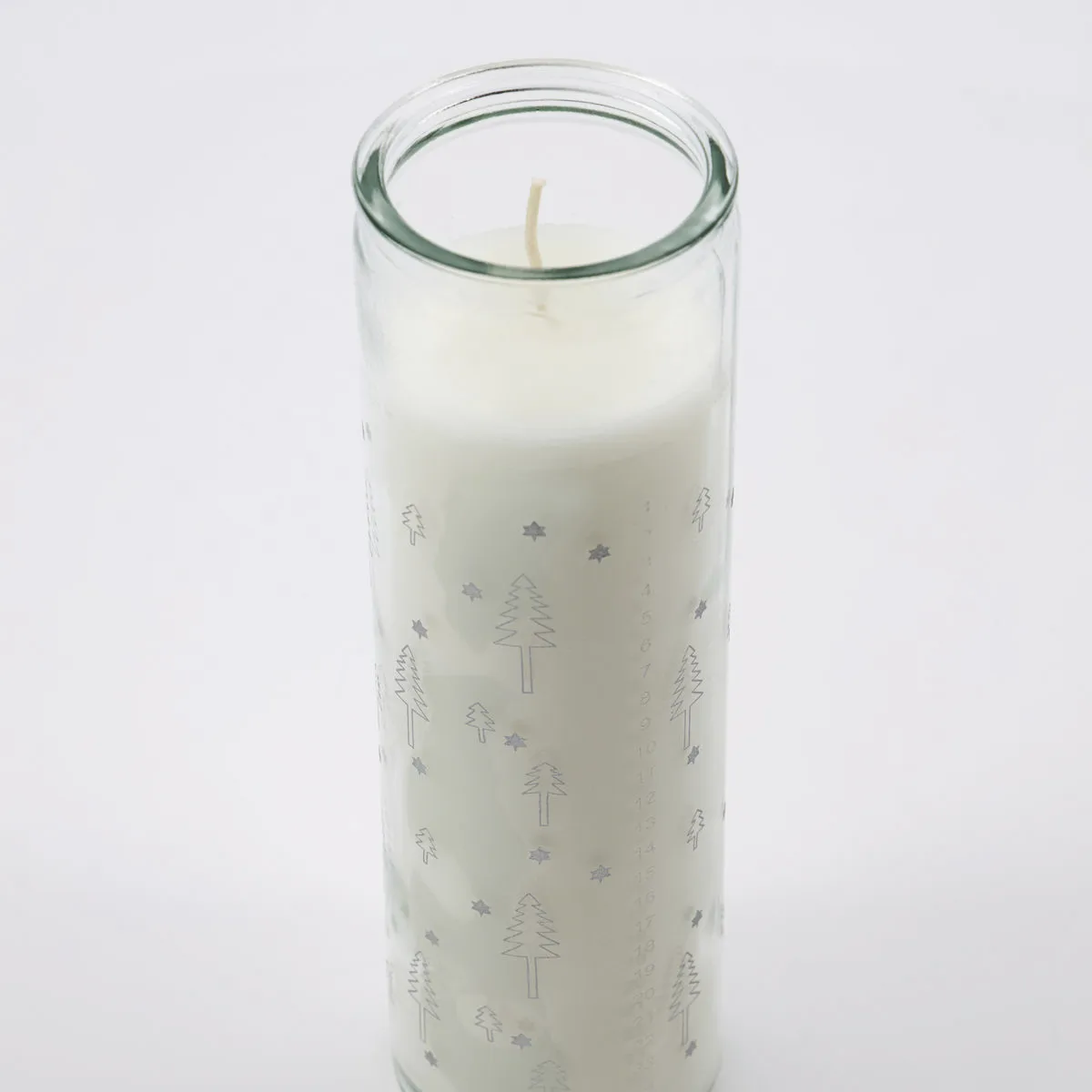 Calendar candle in glass, Silver House Doctor