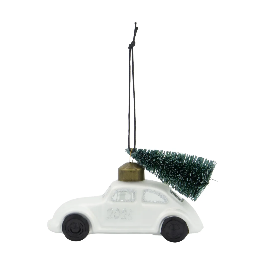 Car Christmas ornament, White-silver House Doctor